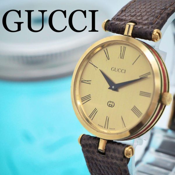 731 GUCCI グッチ時計　メンズ腕時計　サイドライン　シェリーライン_画像1