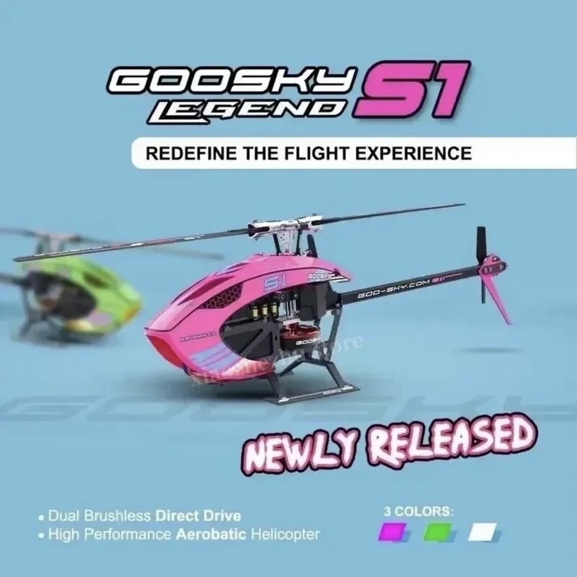  height performance 6 axis Gyro installing GOOSKY LEGEND S1 helicopter ( pink ) radio-controller RChe rear black 3D. leaf Futaba JR