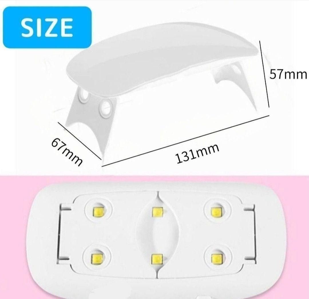 【動作確認済み】ネイルライト ジェルネイル  LED UV コンパクト セルフ　ピンク　白　　ハンドメイド　タイマー付き