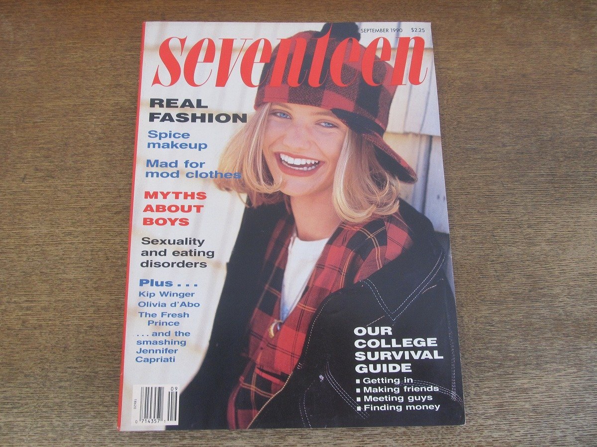 2404MK●洋雑誌「seventeen」1990.9●キャメロン・ディアス/オリヴィア・ダボ/ケリー・マーティン/ジェニファー・コネリーの画像1