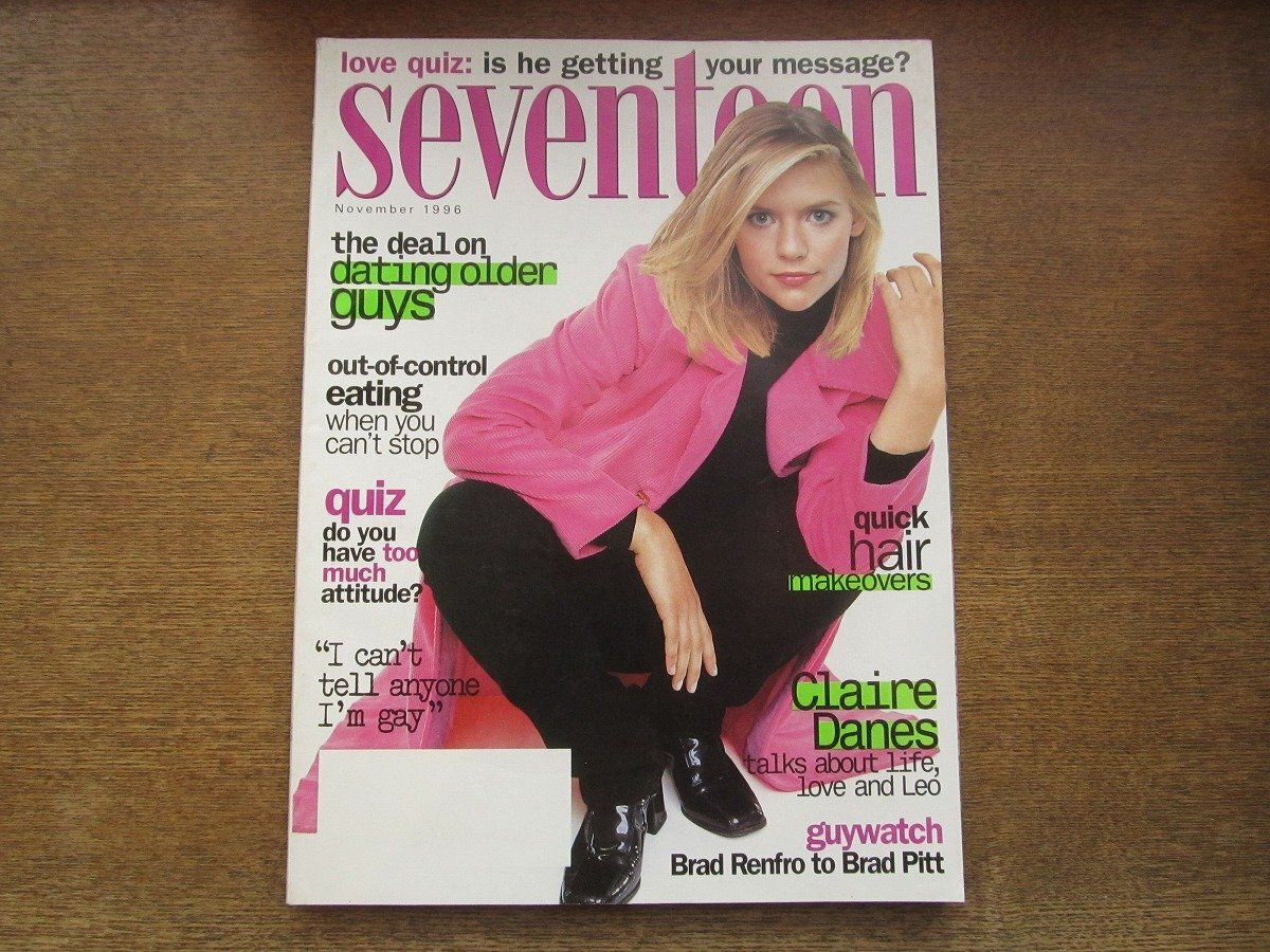 2404MK●洋雑誌「seventeen」1996.11●クレア・デインズ/カーディガンズ/ドロレス・オリオーダン/ファッション/美容の画像1