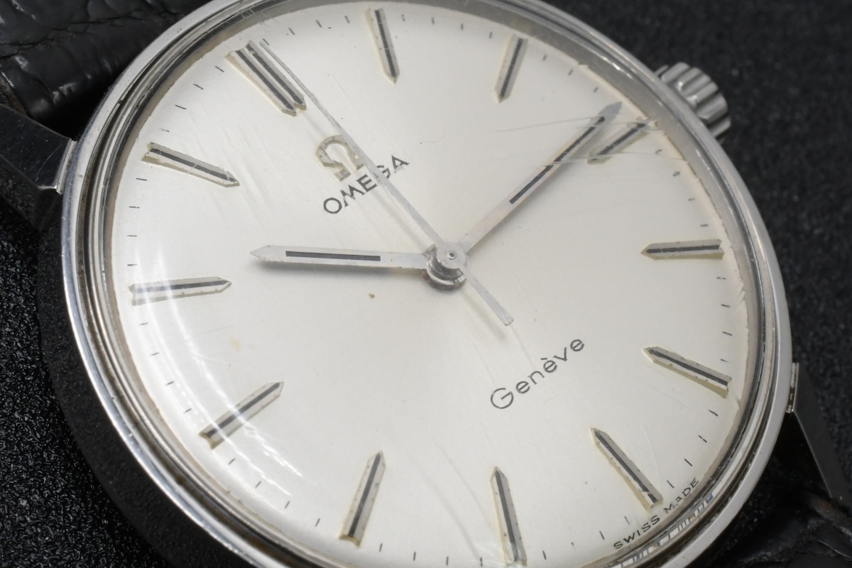 ジャンク OMEGA Geneve Ref：135.011SP オメガ ジュネーブ 手巻き 裏蓋パッキン欠損 純正尾錠 ■23740の画像10