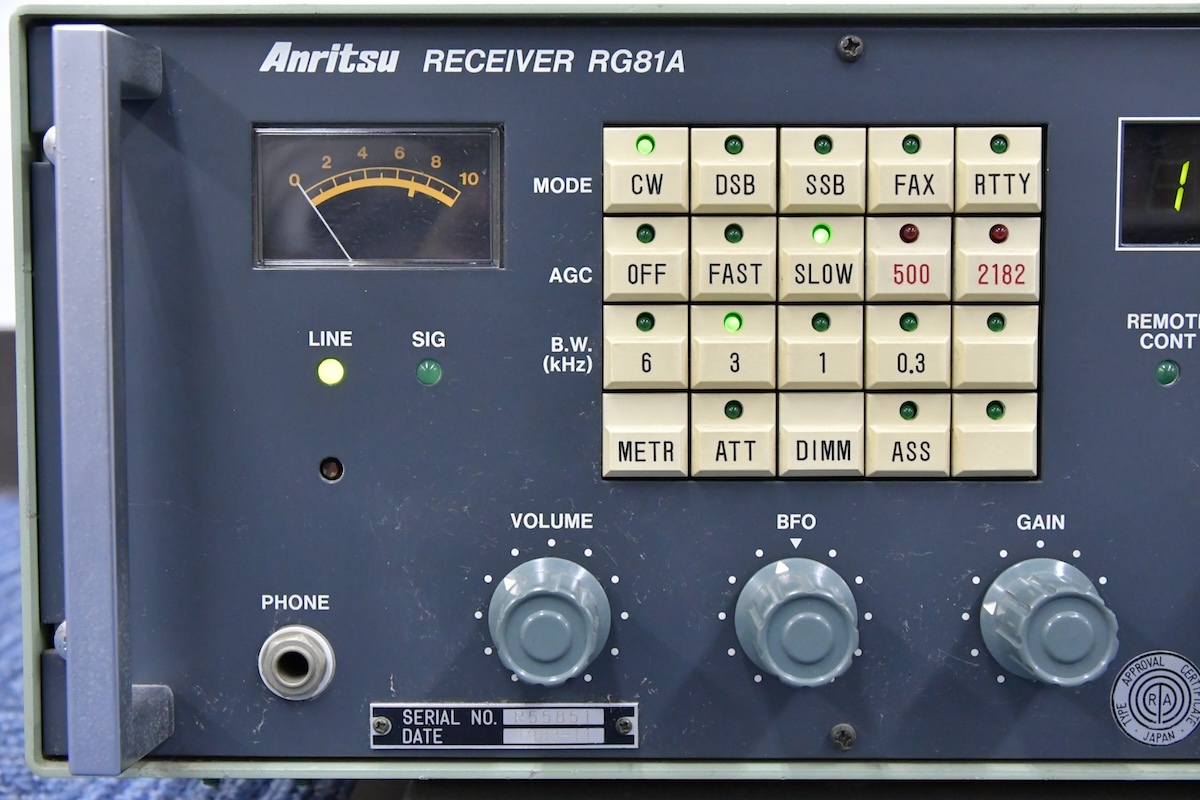 動作未確認 ANRITSU アンリツ RG81A RECEIVER レシーバー 受信機 アウターケース付 無線機 ■23652
