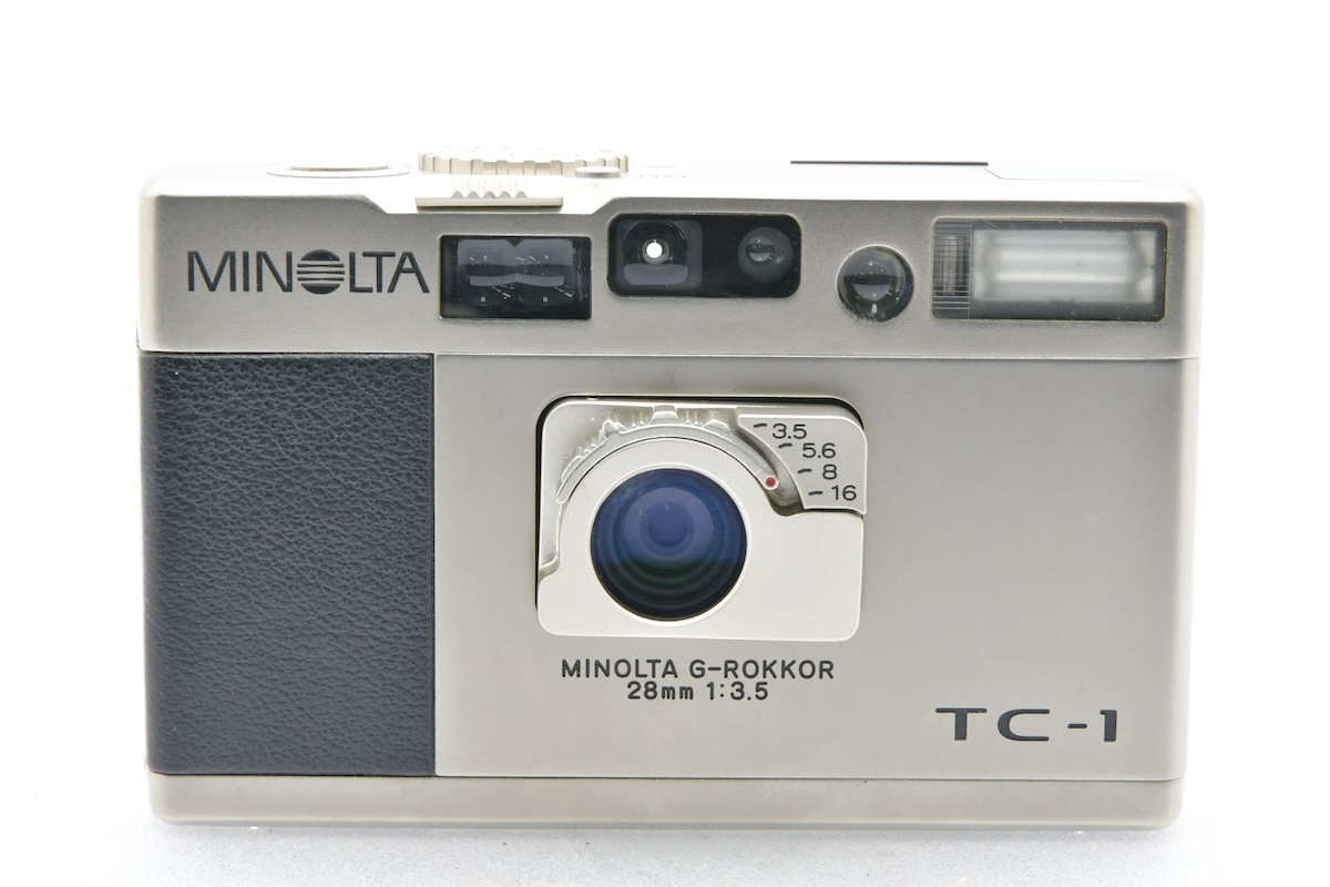 MINOLTA TC-1 / G-ROKKOR 28mm F3.5 ミノルタ AFコンパクトフィルムカメラ 革ケース付の画像1