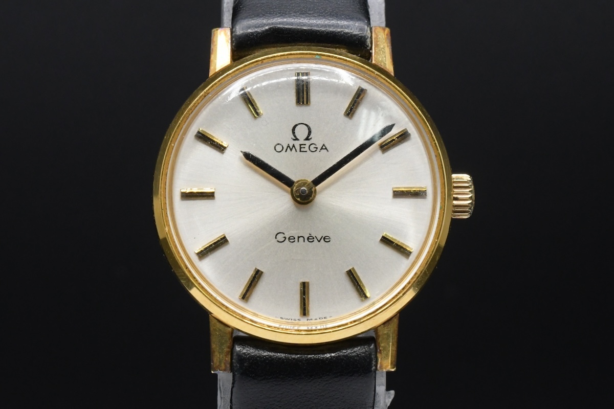 OMEGA DE VILLE Ref：511.457 オメガ ジュネーブ 金張 手巻き レディース 2針 純正尾錠付■24026_画像1