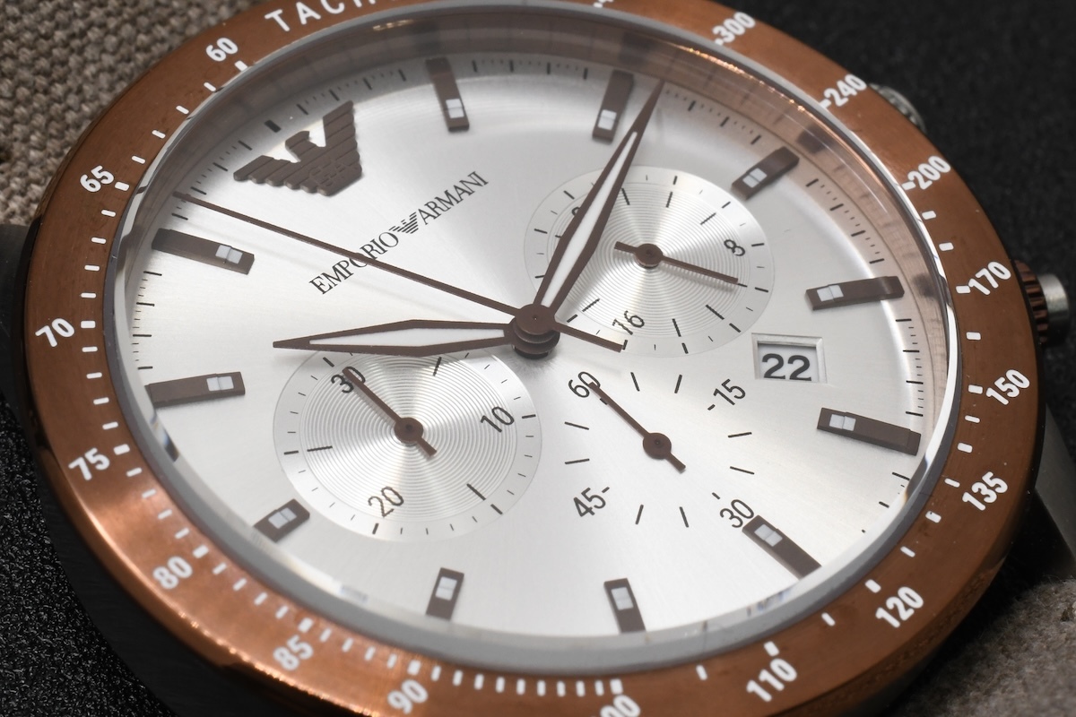  с ящиком хорошая вещь EMPOLIO ARMANI SS хронограф Ref:AR-11452 Armani кварц серебряный dial наручные часы #24090
