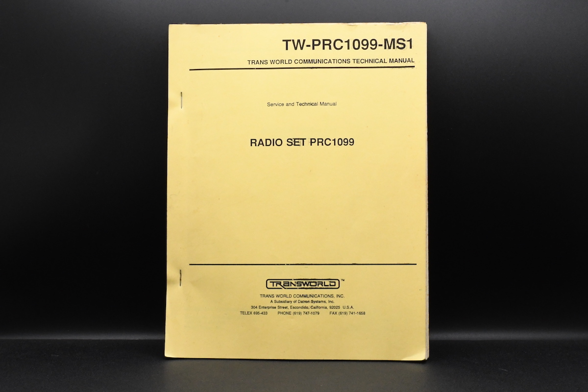  army supplies RADIO SET PRC1099. instructions manual the US armed forces military #24211