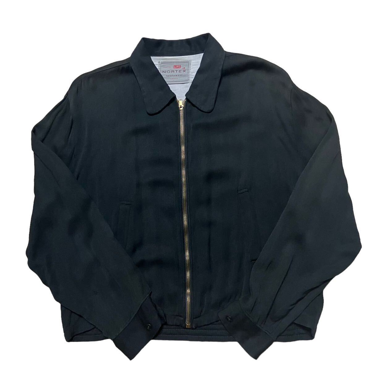 Yahoo!オークション - 50s NORTEX ブラック レーヨンギャバジン Yahoo!オークション - 50s NORTEX ブラック レーヨンギャバジン