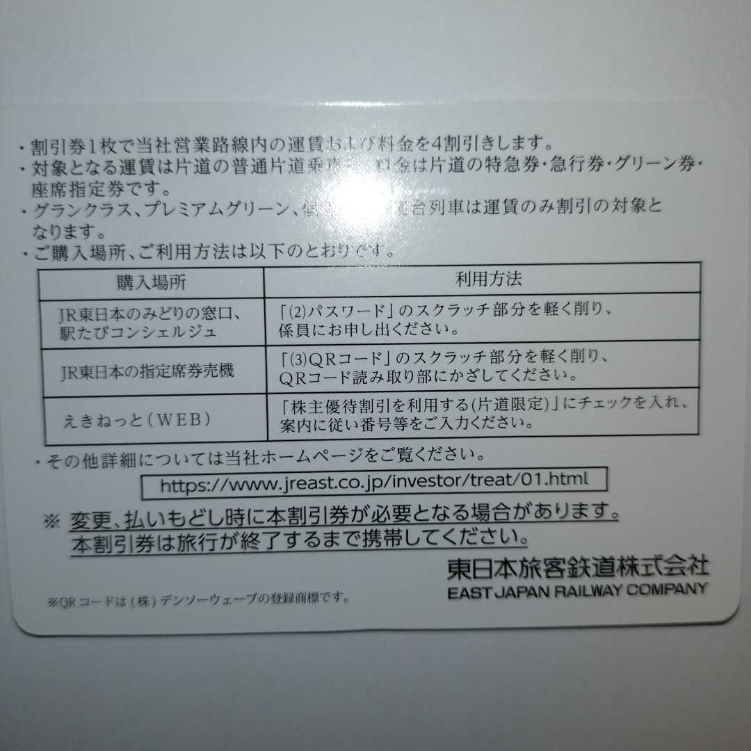 番号通知可 JR東日本 株主優待割引券（1枚で片道4割引）1枚（有効期限2023年7月1日~2024年6月30日)の画像4
