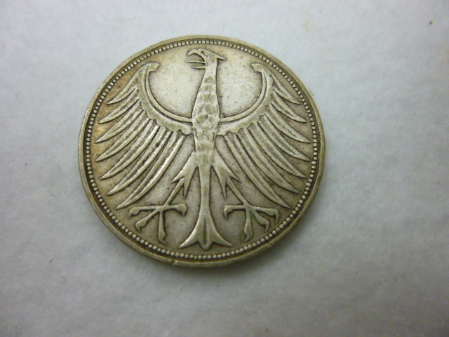 【M40487】外国 古コイン 銀貨 4枚 / ドイツ 5マルク 1951年 / スイス 1/2フラン 1957年・1フラン 1952年 / フィリピン 20センタボ 1903年の画像3