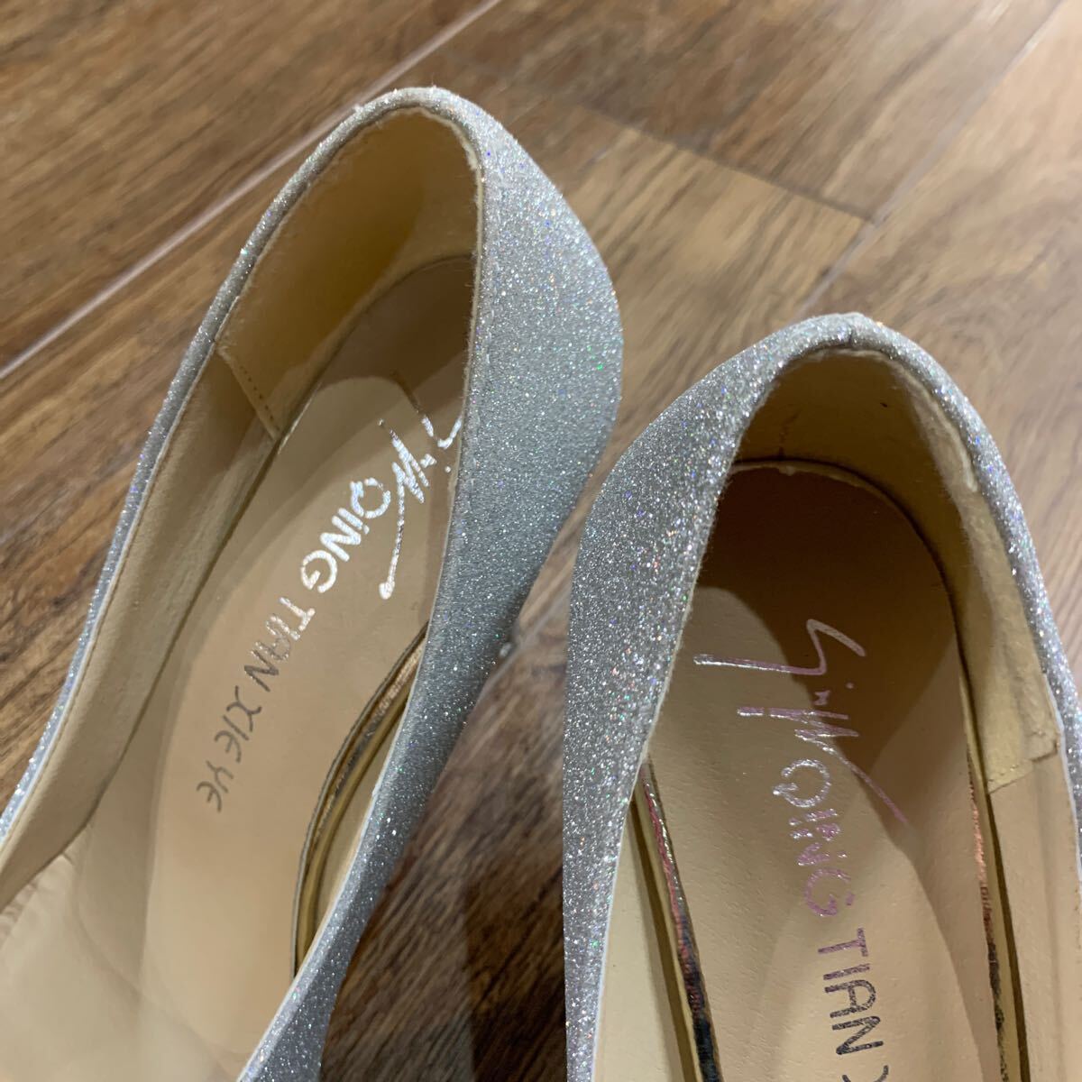  new goods beautiful goods approximately 10cm heel Kirakira lame pumps silver 24cm 24 centimeter 10 centimeter silver color high heel pin heel red sole lady's shoes 