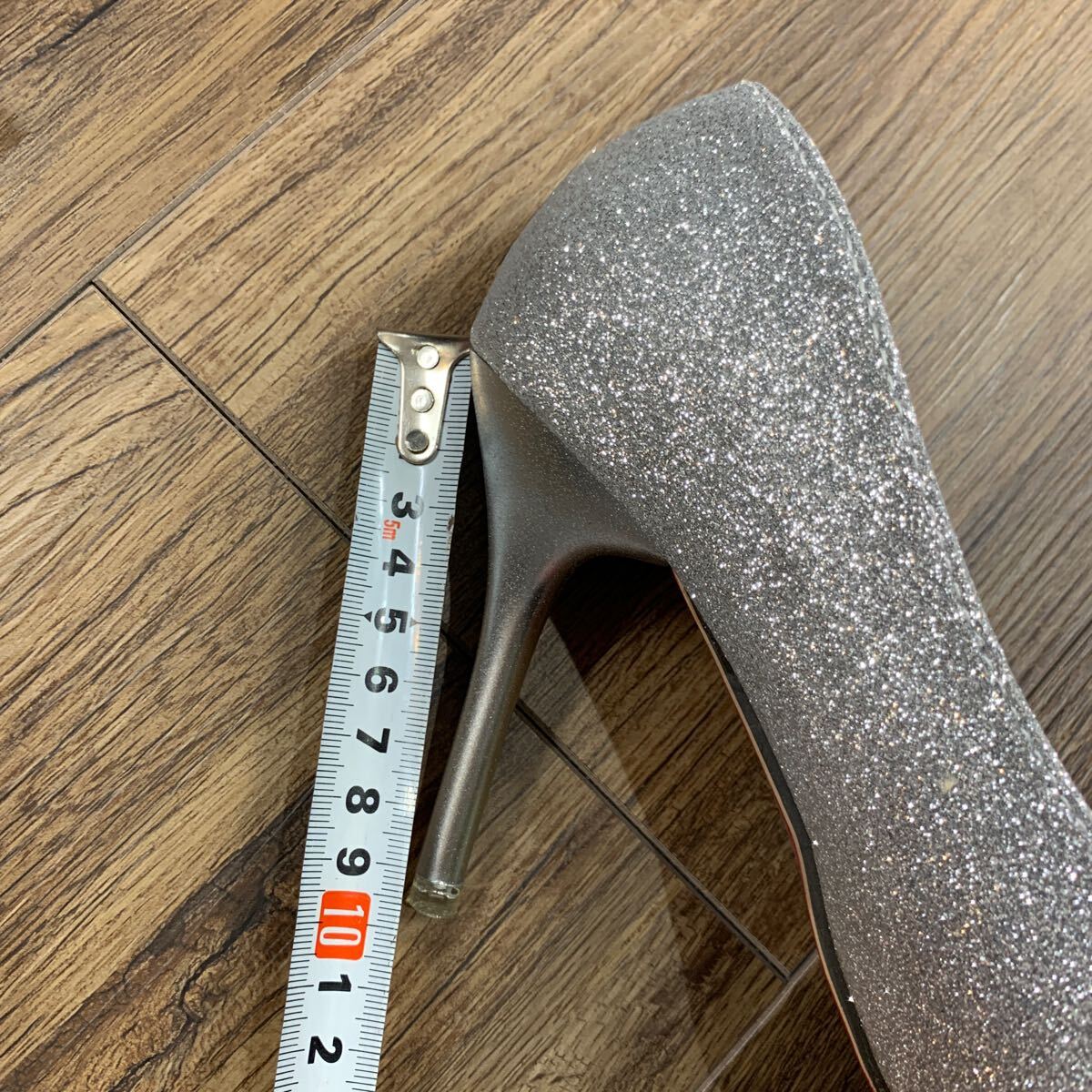  new goods beautiful goods approximately 10cm heel Kirakira lame pumps silver 22.5cm 22.5 centimeter 10 centimeter silver high heel pin heel red sole small size 