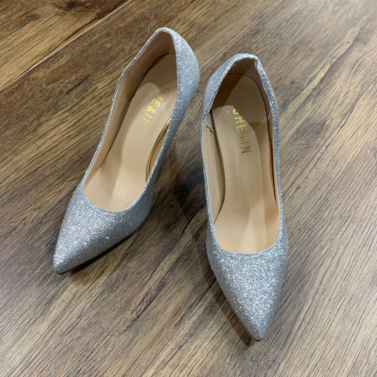  new goods beautiful goods approximately 10cm heel Kirakira lame pumps silver 22.5cm 22.5 centimeter 10 centimeter silver high heel pin heel red sole small size 