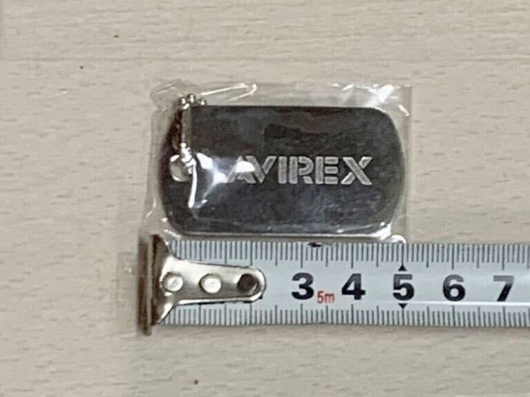 非売品 新品 AVIREX アヴィレックス ドッグタグ キーホルダー アビレックス DOG TAG プレート シルバー アクセサリー 小物 ドックタグ_画像3