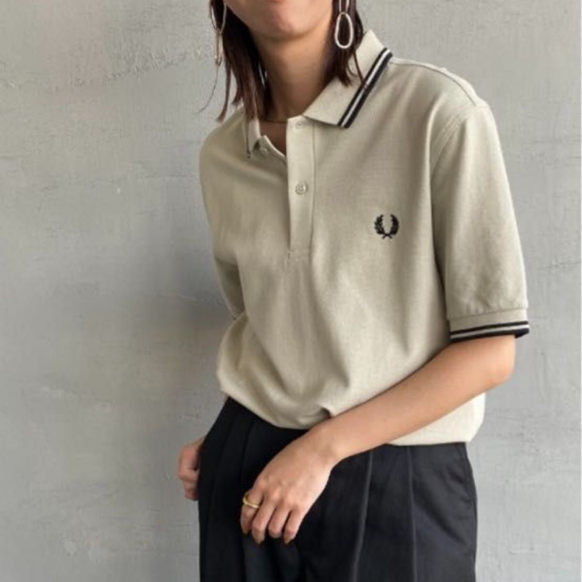 [FRED PERRY/フレッドペリー] ツインティップライン ワンポイントロゴ刺繍ポロシャツ 最終値下げ