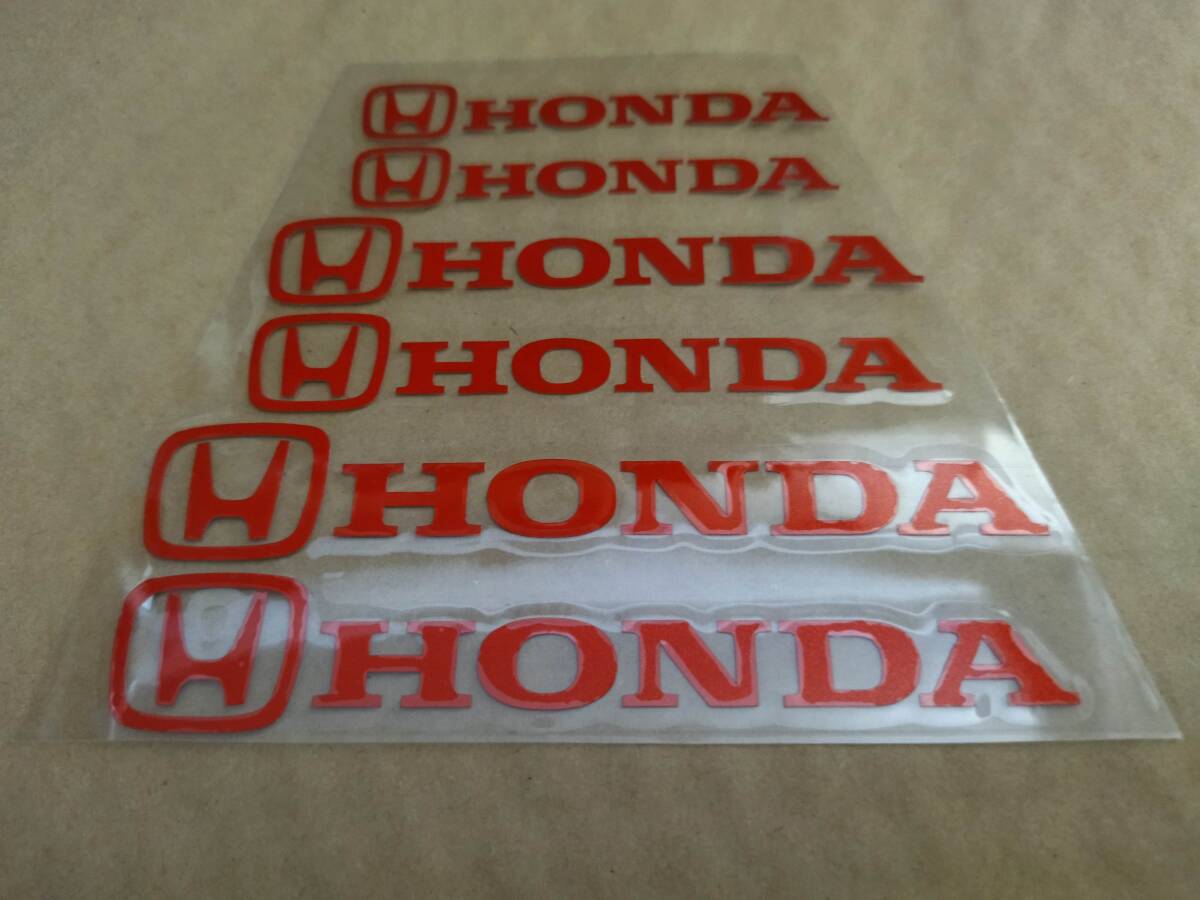 【送料無料】 HONDA(ホンダ) 耐熱ステッカー レッド 大中小６枚セット ② 本田の画像1