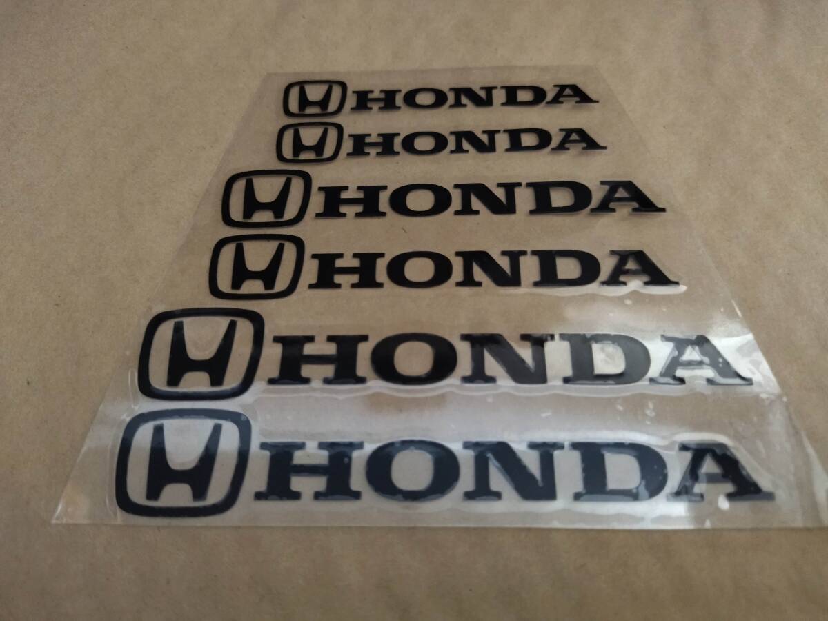 【送料無料】 HONDA(ホンダ) 耐熱ステッカー ブラック 大中小６枚セット ① 本田_画像1
