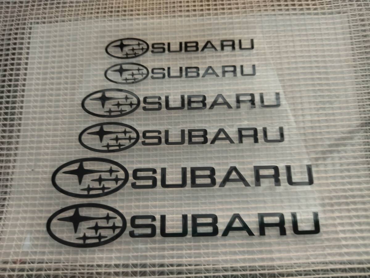 【送料無料】 SUBARU(スバル) 耐熱ステッカー ブラック 大中小６枚セット ⑥_画像1