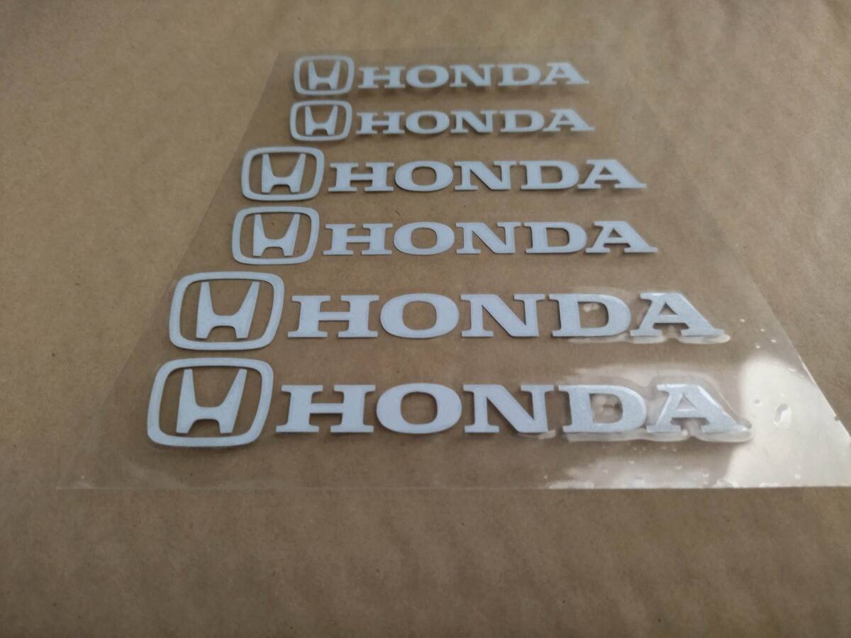 【送料無料】 HONDA(ホンダ) 耐熱ステッカー シルバー 大中小６枚セット ③ 本田_画像1