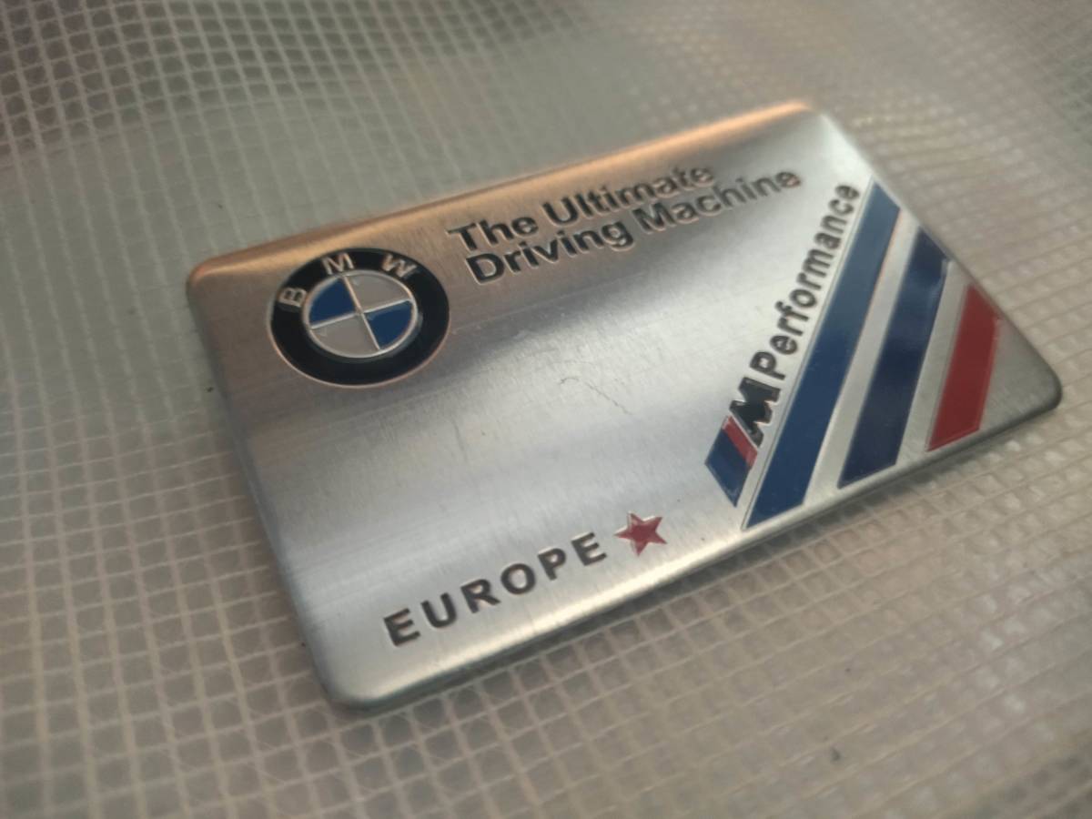 [ free shipping ]BMW M Performance emblem plate width 8.2cm× length 5.1cm ②