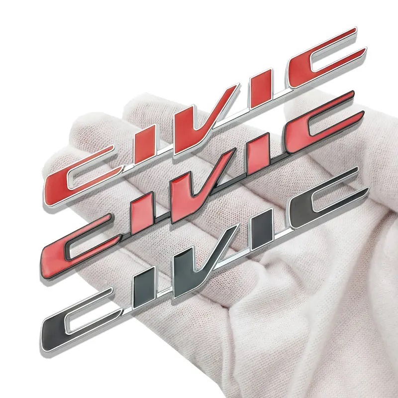 【送料込】CIVIC(シビック)　3Dエンブレム ブラック／シルバー　縦2cm×横17.5㎝　②　ホンダ_画像4