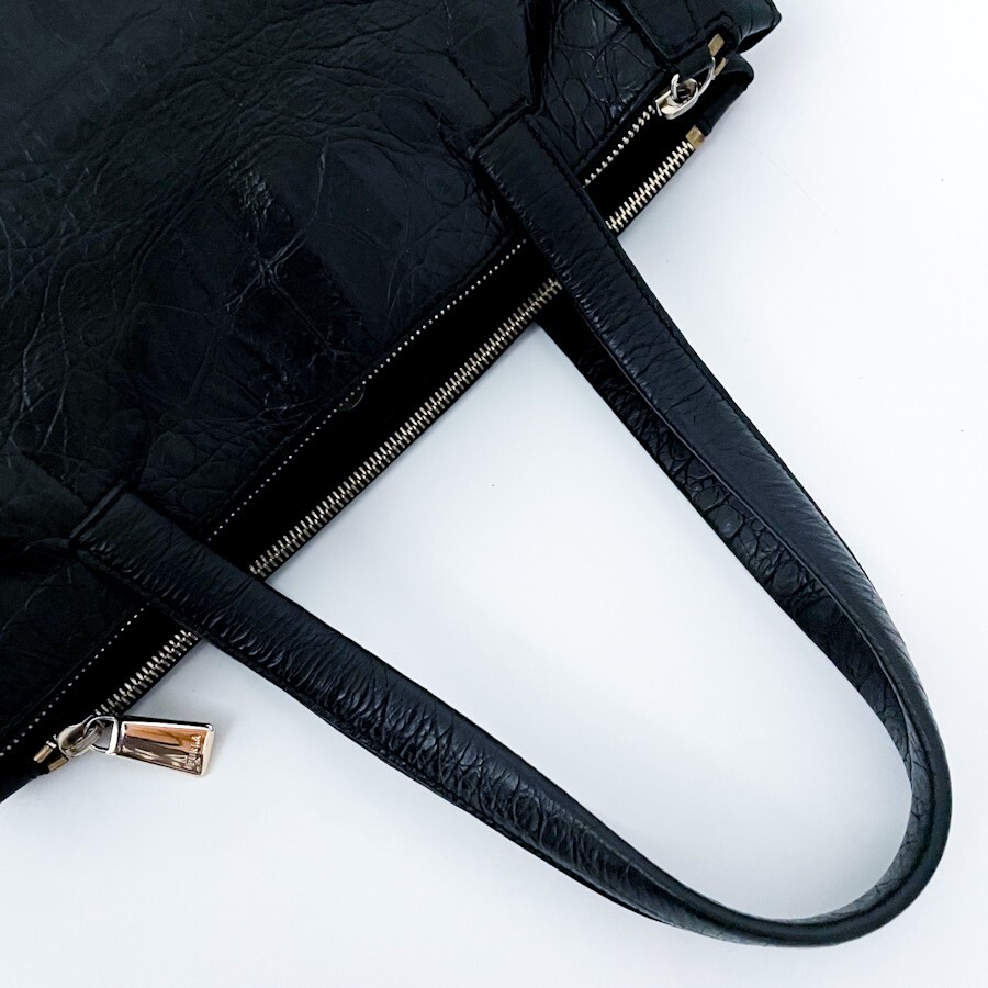 1 иен ~# очень красивый товар #FURLA Furla черный ko2way большая сумка бизнес портфель большая вместимость A4 женский мужской кожа черный чёрный 
