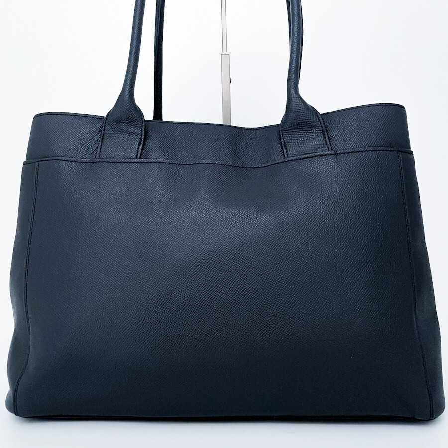 1 иен ~# не использовался класс #COACH Coach Logo большая сумка бизнес портфель большая вместимость A4 женский мужской кожа темно-синий темно-синий цвет 