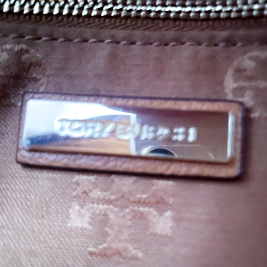 1円〜■超美品■Tory Burch トリーバーチ 2way ロゴ ボストンバッグ トート ビジネス 大容量 A4 レディース メンズ レザー ベージュ 茶色の画像9