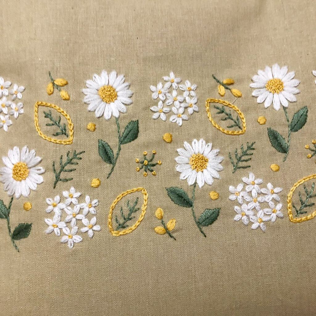 ハンドメイド☆手刺繍 春色刺繍 ボストン ショルダー ２WAYバッグの画像9