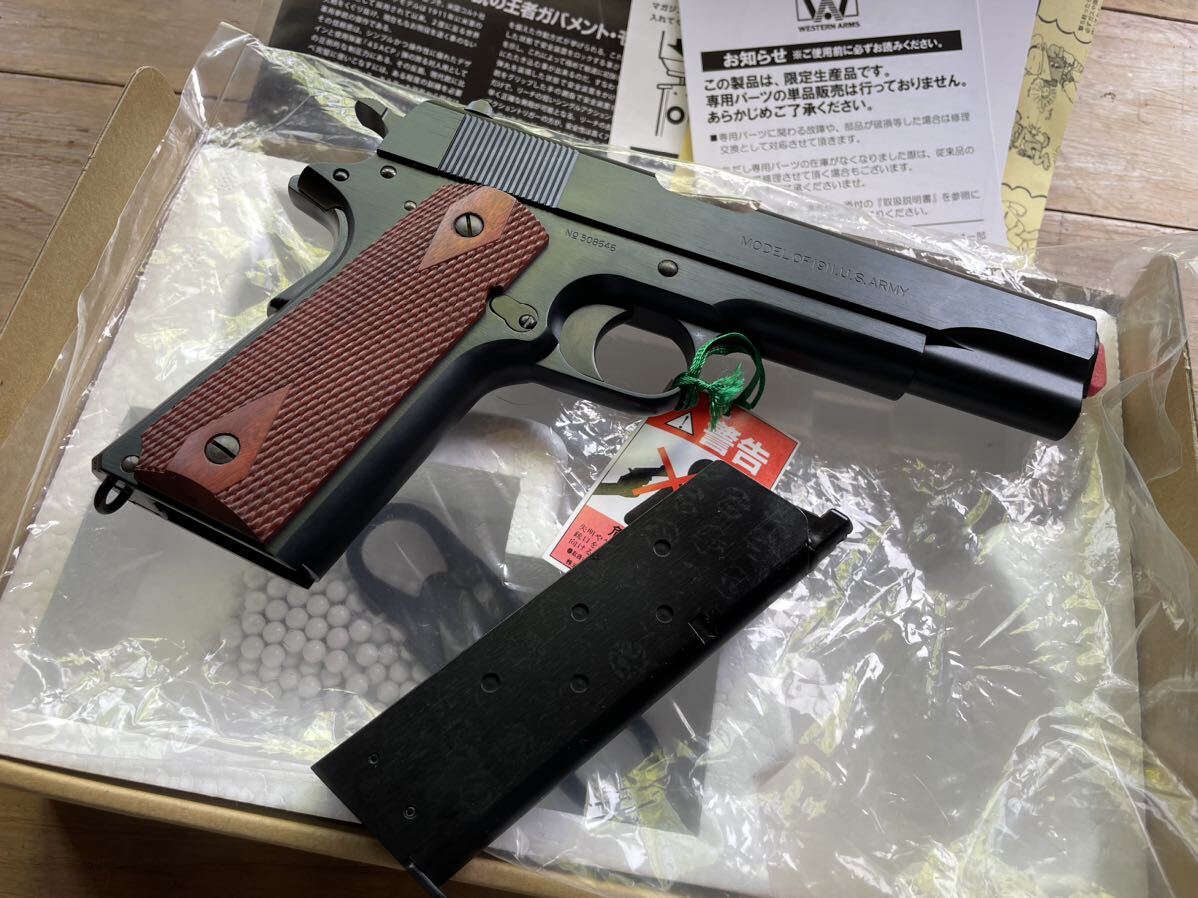 ◆WESTERN ARMS ◆COLT M1911 BLACK ARMY ◆木製グリップ付 ◆ウエスタンアームズ ◆ミリタリー ◆U.S.ARMY ◆ガスブローバック ◆未使用の画像7