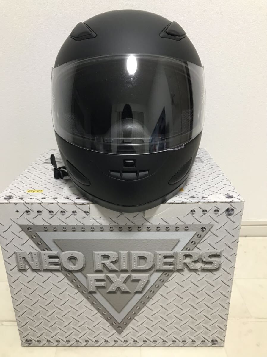 美品 FX7 フルフェイスヘルメット (SG/PSC付) 眼鏡 メガネ スリット入り NEORIDERS バイク ヘルメット シールド マットブラック ＸＸLの画像1