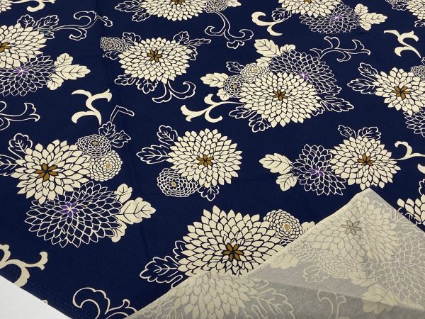 V three work V free shipping cotton .... three width 110×110 furoshiki . pattern navy blue made in Japan 