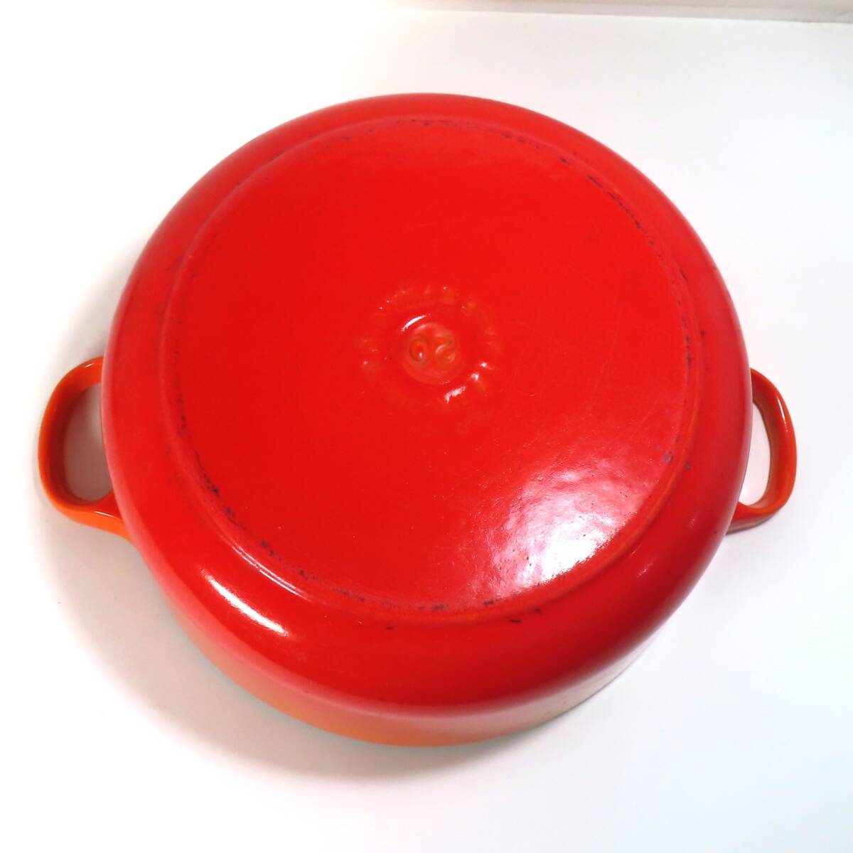 LE CREUSET ル・クルーゼ ルクルーゼ 鍋 両手鍋 直径20cm ココット・ロンド オレンジ_画像4