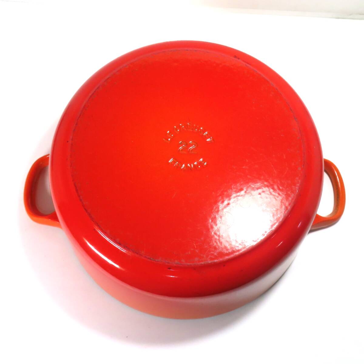 LE CREUSET ル・クルーゼ ルクルーゼ 鍋 両手鍋 直径22cm ココット・ロンド オレンジ