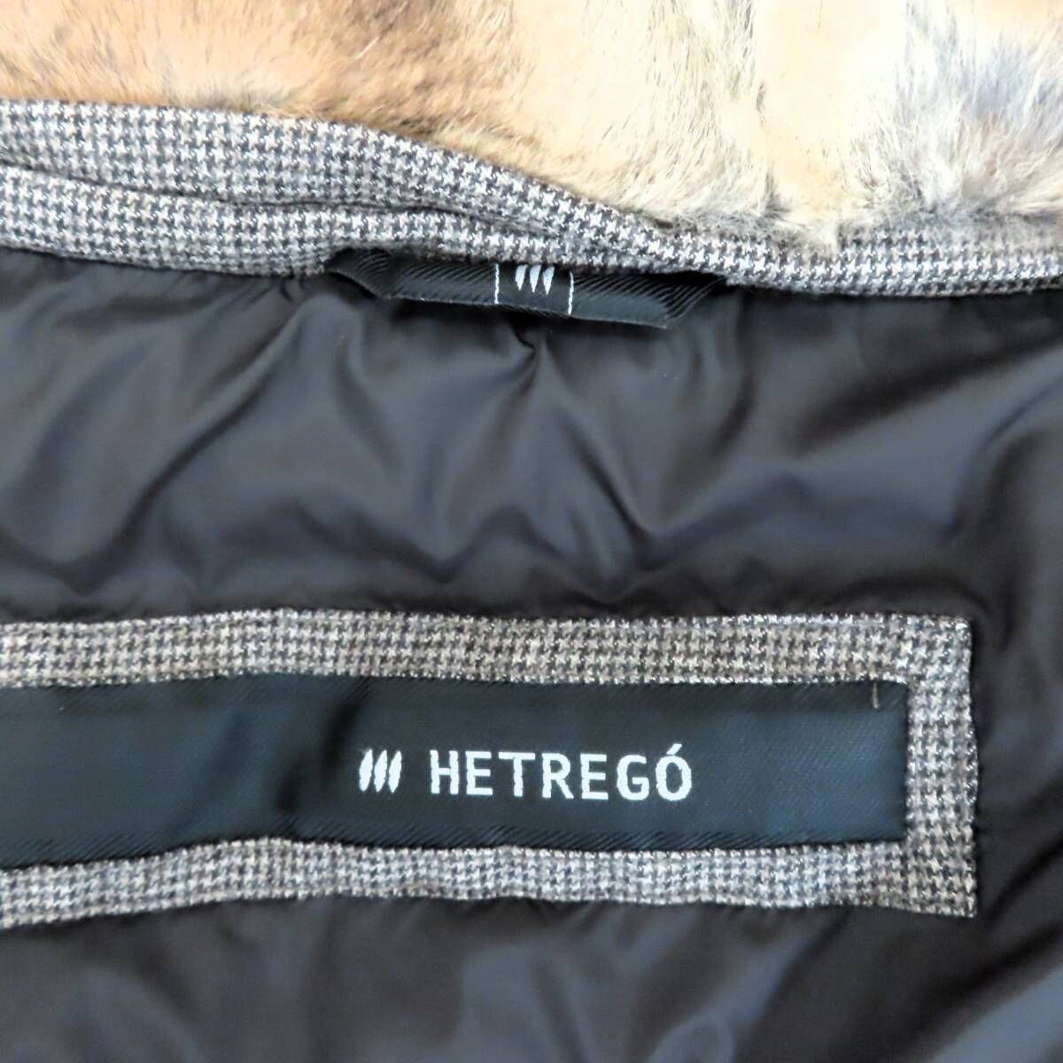 美品 hetrego エトレゴ ダウンジャケット 40 Mサイズ相当 レディース ベージュ系