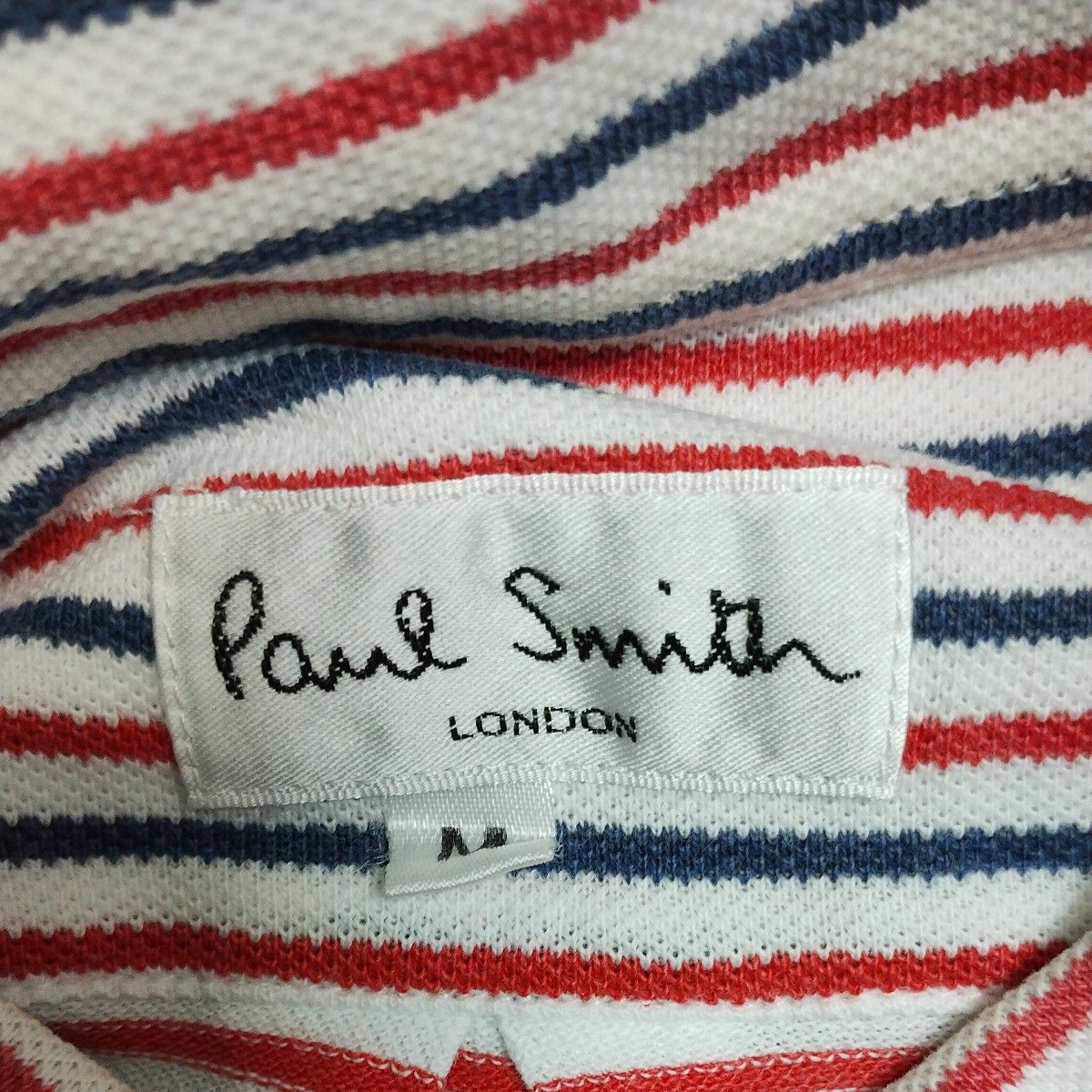 ポールスミスロンドン半袖ポロシャツS　白/赤/青細ボーダー　Pual Smith LONDON　ジョイスティック正規品