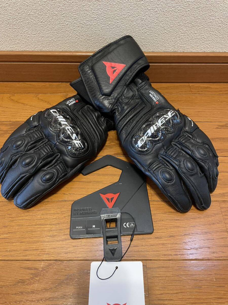 【新品】ダイネーゼ DAINESE CARBON 4 LONG LEATHER GLOVES Mサイズ 黒_画像1