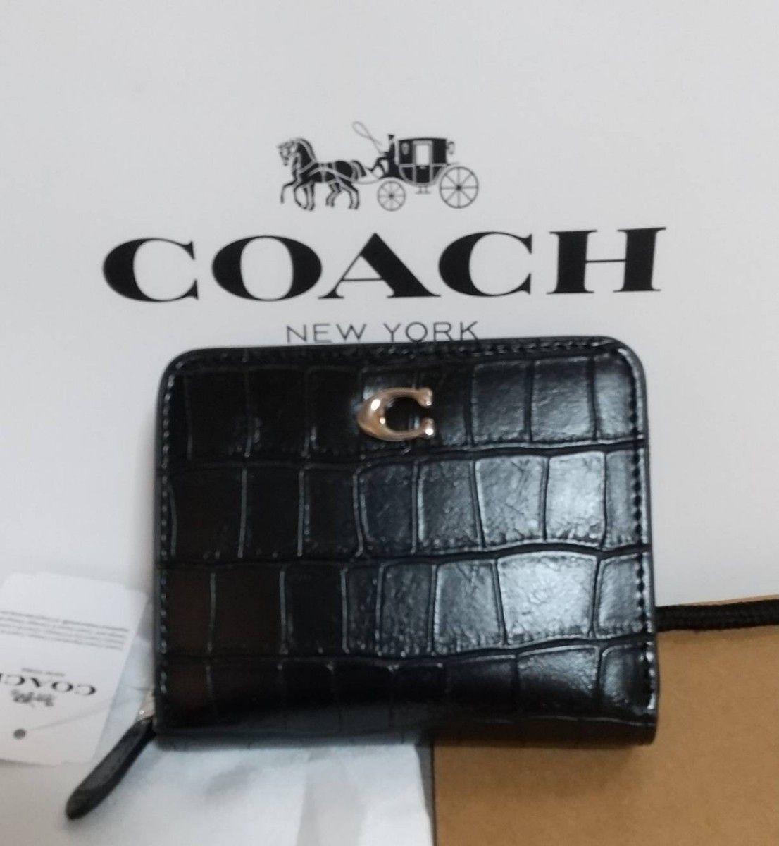 GW特別価格！COACH 2つ折り財布 クロコダイル