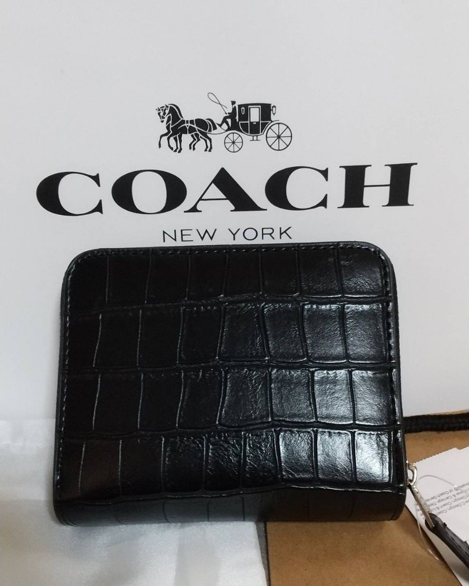 GW特別価格！COACH 2つ折り財布 クロコダイル