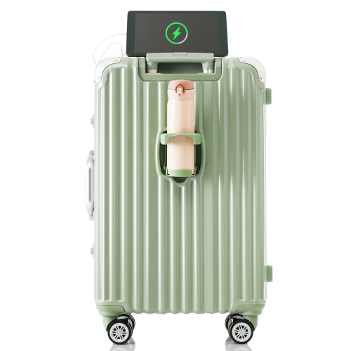 スーツケース Lサイズ アルミ ストッパー付き USBポート カップホルダー キャリーケース アルミフレーム 7日~14日 大容量 超軽量 おしゃれ_画像1