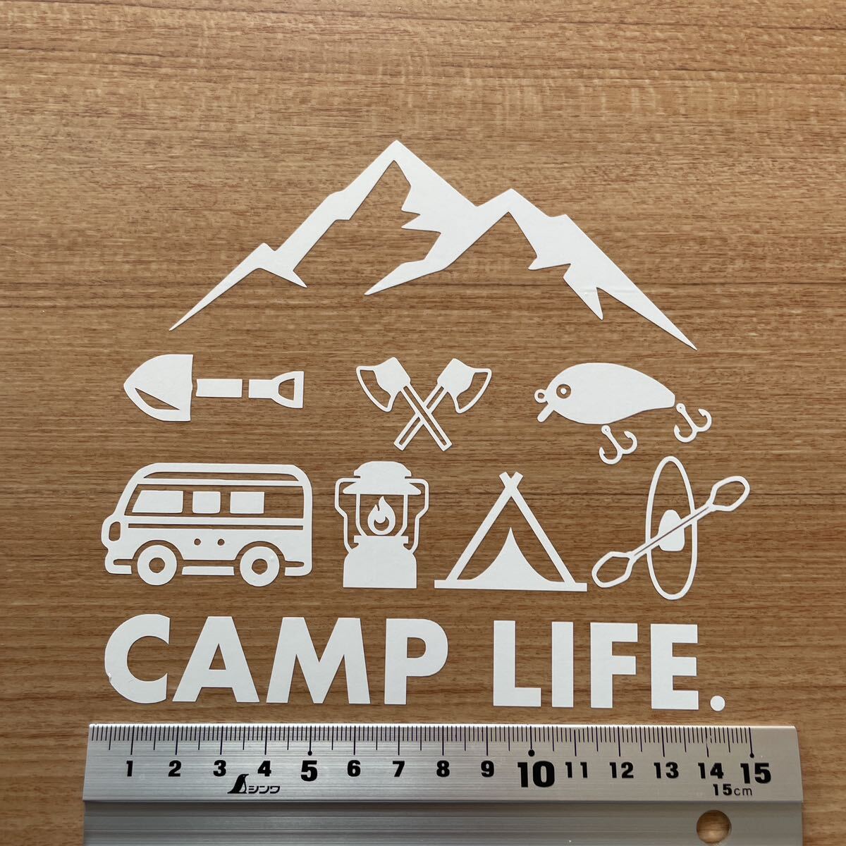 242. [ free shipping ] CAMP LIFE. camp cutting sticker fishing outdoor tent bus mountain lantern [ new goods ]