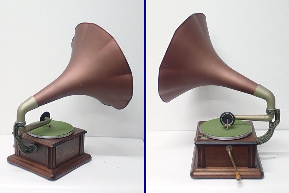 ジャンク品 蓄音機 ラッパ付 骨董品 アンティークインテリア/レトロな置物 (管理AZ-185)の画像10