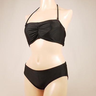 5015 beautiful goods lady's swimsuit stylish simple design halter-neck bikini 7S size black group anonymity delivery 