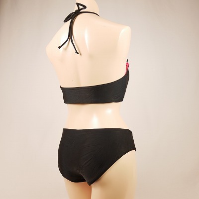 5015 beautiful goods lady's swimsuit stylish simple design halter-neck bikini 7S size black group anonymity delivery 