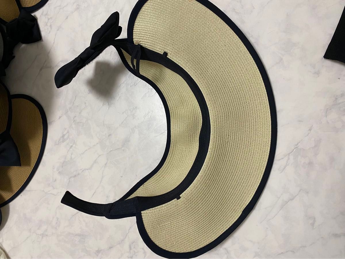 レディース麦わら帽子 UVカット UPF50+ 日焼け防止 小顔効果遮光遮熱通気