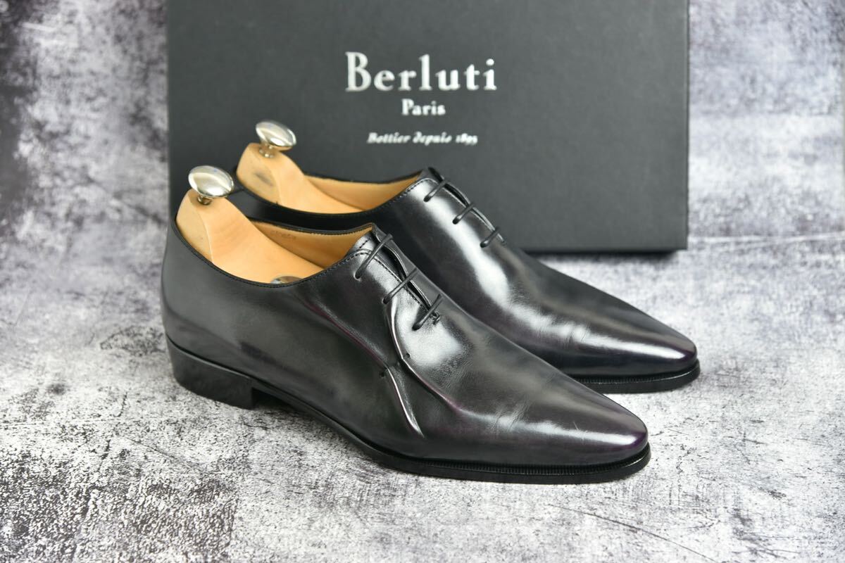 ベルルッティ　アレッサンドロ　サイズ6 (24.5cm程度)　ブラック×パープルパティーヌ　Berluti　オックスフォード　デムジュール_画像2