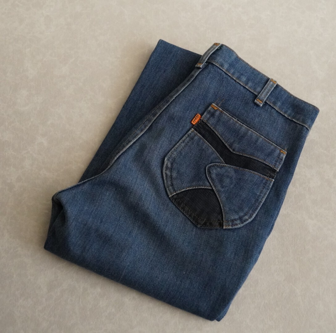 珍品 レア 70S Levi's 22145-5516 14番 ベルボトム フレアジーンズ USA製 66後期 オレンジタブ ヒゲ ビンテージ 506XX 507XX 557XX の画像1