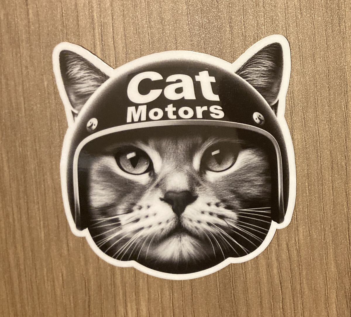 猫ライダーステッカーバイクヘルメット屋外対応の画像1