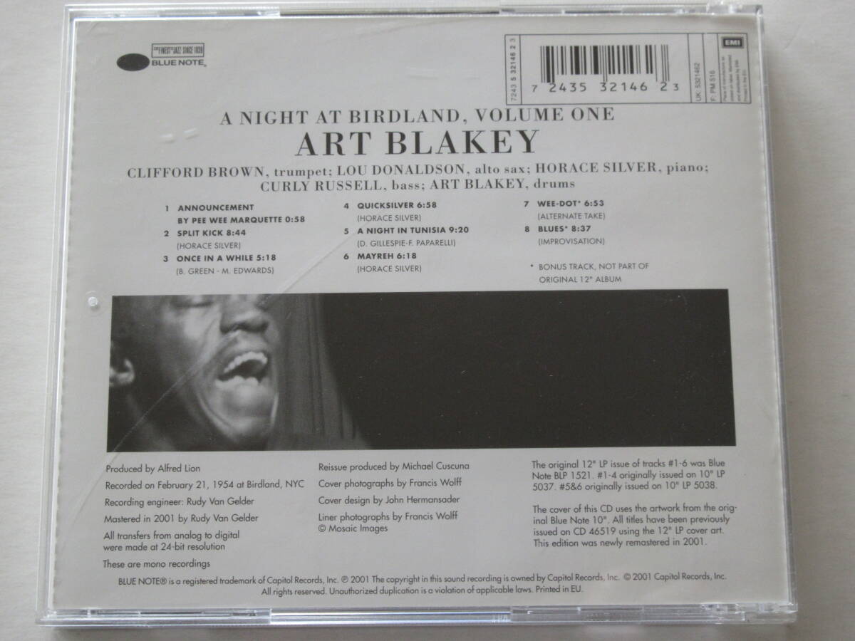 アート・ブレーキー・クインテット ART BLAKEY / A Night At Birdland Vol.1 ★ＣＤ輸入盤の画像2