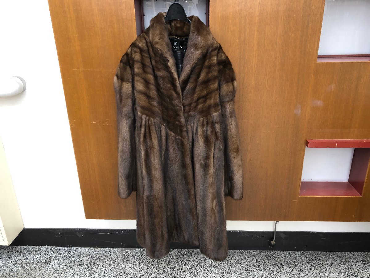 【LANVIN×SAGA MINK ROYAL】ランバン サガミンクロイヤル レディス毛皮コート サイズ表記なし  ダークブラウン SY02-EUKの画像1